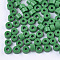 Glass Bugle Beads, Opaque Colours, Round Hole, Green, 3~4x6.5~7mm, Hole: 2.5mm, about 1000pcs/bag