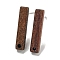 Walnut Wooden Stud Earrings Findings, with 304 Steel Needle, Rectangle, Coconut Brown, 18x3.5x3mm, Hole: 1.2mm, Pin: 0.8x11mm