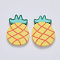 Handmade Polymer Clay Cabochons, Pineapple, Yellow, 23.5~24x17~17.5x2mm