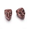 Tibetan Style Alloy Beads, Mask, Red Copper, 14.5x10x9.5mm, Hole: 1.5mm