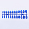 Solid Colors Matte Plastic False Nails Full Cover Fake Nails Tips, Natural Medium Length Press on Nails, Blue, 18~24x7~14mm, about 24pcs/set