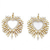 Brass Micro Pave clear Cubic Zirconia Pendants X-ZIRC-N039-179-NF-1