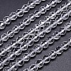 Faceted(64 Facets) Natural Quartz Crystal Round Beads Strands G-L411-34-8mm-1