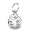 304 Stainless Steel Cubic Zirconia Pendant X-ZIRC-P080-B09-1