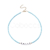 5Pcs 5 Style Glass & Plastic Word Beaded Necklaces Set NJEW-JN04316-2