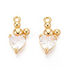 Brass Micro Pave Cubic Zirconia Pendants X1-KK-N263-62G-1
