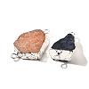 Raw Rough Natural Dyed Quartz Crystal Links Connector Charms G-K189-04S-2
