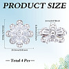 4Pcs 1-Hole Brass Pave Clear Cubic Zirconia Buttons BUTT-MA0001-15B-P-2