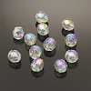 AB Color Plated Clear AB Transparent Acrylic Round Beads X-TACR-PL642-8mm-22-1