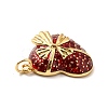 Rack Plating Brass Micro Pave Cubic Zirconia Pendants KK-M230-02G-4