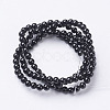 Natural Dyed & Heated Black Onyx Round Beads Strands X-GSR3mmC097-3