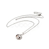 Colorful Glass Donut with Tree of Life Pendant Necklace NJEW-J008-01A-P-1