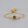 Adjustable Brass Micro Pave Cubic Zirconia Finger Rings WG86157-01-2
