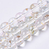 Transparent Spray Painted Glass Bead Strands GLAA-N035-03B-B07-1