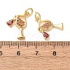 Brass Micro Pave Red Cubic Zirconia Pendants CU-E003-02G-3