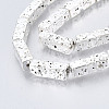 Electroplated Natural Lava Rock Beads Strands G-T114-63S-4