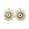 Rack Plating Brass Micro Pave Cubic Zirconia Pendants KK-H486-22G-01-1