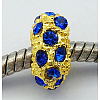 Alloy Rhinestone European Beads CPDL-H011-1-2