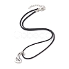 Heart with Word Mom Alloy Pendant Necklace with Imitation Leather Cords NJEW-JN04494-4