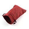 Polyester Imitation Burlap Packing Pouches Drawstring Bags LS-ABAG-R005-14x10-06-2