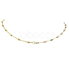 Natural & Synthetic Mixed Gemstone Faceted Round Beads Handmade Link Chain Necklaces with 316 Stainless Steel Chains NJEW-JN06059-4
