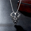 Stainless Steel Evil Skull Pendant Necklace SKUL-PW0001-134-3