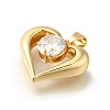 Rack Plating Brass with Cubic Zirconia Pendants KK-Z086-12G-01-2