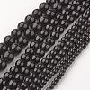 Black Stone Beads Strands G-I088-M-1