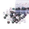 180Pcs 10 Style Opaque Black Acrylic Beads MACR-YW0001-53-6