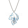Alloy Enamel Luminous Halloween Spider Pendant Box Chain Necklaces for Women Men PW-WGC2D8E-01-1