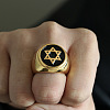 Star of David Pattern 304 Stainless Steel Finger Rings for Men FS-WGD55C6-27-1