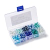 Mixed Baking Paint Crackle Glass & Glass Pearl Bead Sets HY-X0009-8mm-03-4