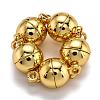 Rack Plating Brass Magnetic Clasps with Loops KK-F801-02A-G-1