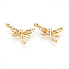 Brass Micro Pave Cubic Zirconia Charms KK-N261-74G-1