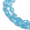 Opaque Solid Color Electroplate Glass Beads Strands EGLA-N013-J8mm-B05-3