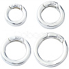 4Pcs 4 Styles 925 Sterling Silver Spring Gate Rings STER-SC0001-51-1
