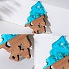 Transparent and Opaque Resin & Walnut Wood Pendants RESI-SZ0001-02-2