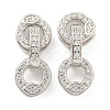 925 Sterling Silver Micro Pave Clear Cubic Zirconia Fold Over Clasps STER-U001-10P-1
