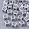 White Opaque Acrylic Beads X-MACR-R869-02D-1
