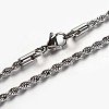Non-Tarnish 304 Stainless Steel Rope Chains Necklace STAS-L142-04-1