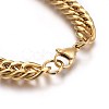 Ion Plating(IP) 304 Stainless Steel Cuban Link Chain Bracelets BJEW-L637-01A-G-3