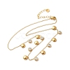 304 Stainless Steel Clear Cubic Zirconia Flat Round & Shell Shaped Bib Necklaces for Women NJEW-U031-08G-02-2