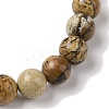 8mm Round Natural Picture Jasper Braided Bead Bracelets BJEW-C067-01B-28-3