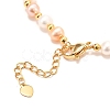 Brass Micro Pave Cubic Zirconia Flat Round Charms Bracelets BJEW-D447-04G-01-4