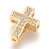 Brass Micro Pave Cubic Zirconia Beads X-ZIRC-F088-027G-1