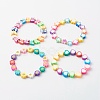 Handmade Polymer Clay Beads Stretch Bracelets BJEW-JB06560-1