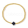 Brass Round Beads Stretch Bracelets VH4184-13-1