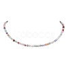 Faceted Round Natural Agate(Dyed & Heated) Beaded Necklaces for Women NJEW-JN04659-04-2