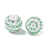 Striped Resin Rhinestone Beads OACR-A037-01I-2