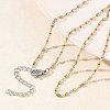 1.5MM Two Tone 304 Stainless Steel Cuboid Link Chain Necklaces for Women NJEW-G201-03GP-1